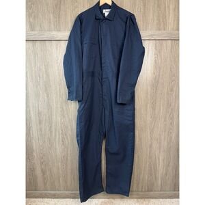 Roebucks Coveralls Mens 44R Navy Blue Workwear Utility Mechanic Jumpsuit
